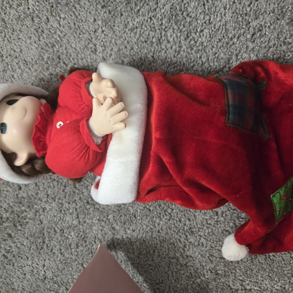 Precious Moments Red and White Holiday Decor Santa Plush